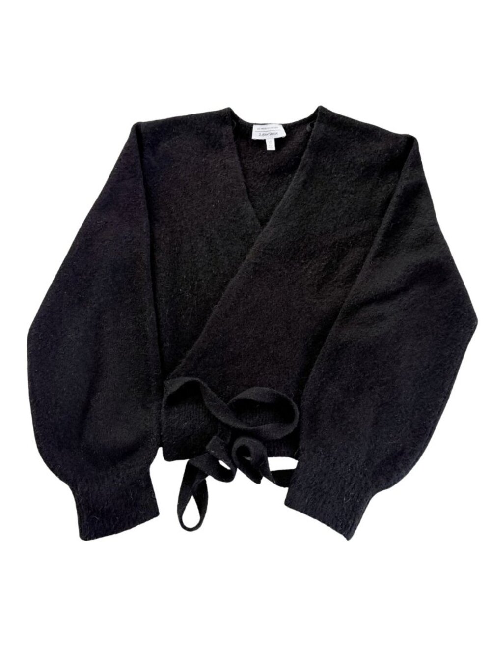 & Other Stories Black Ballet Wrap Knit Cardigan Wool Blend Sweater Sz S